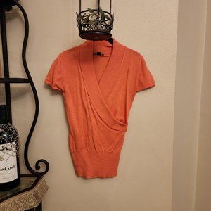 BCX V-Neck Short Sleeve Sweater - Peach